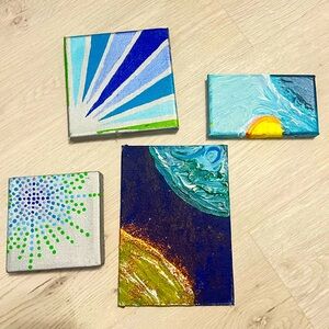 Abstract mini canvas set